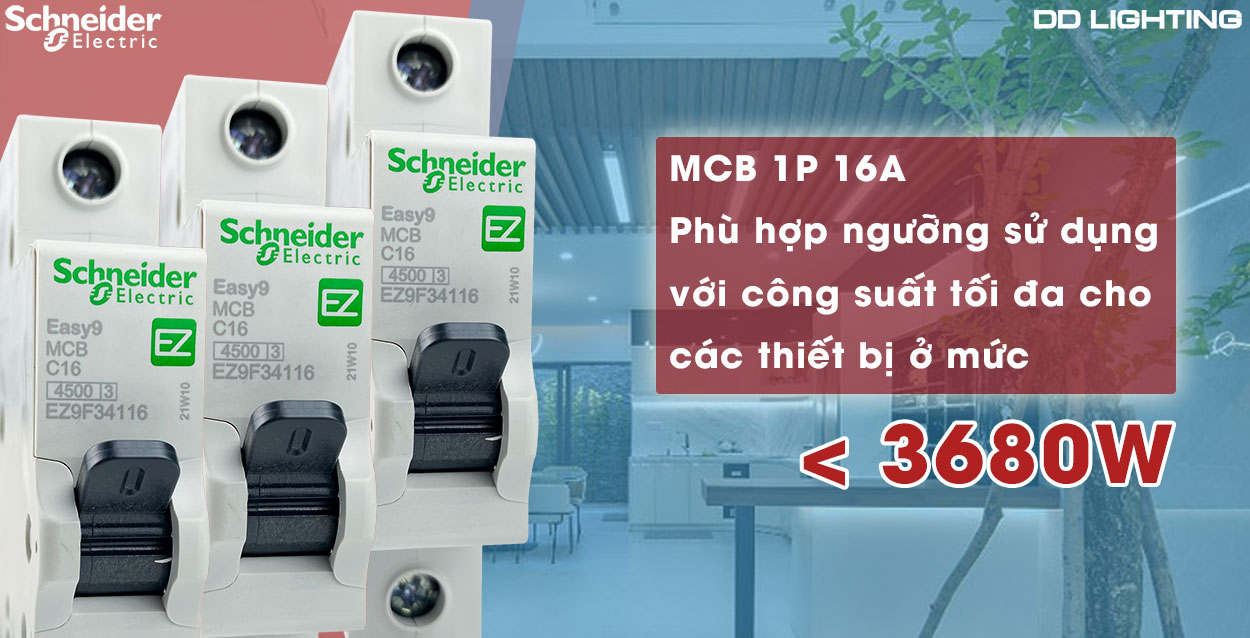 cầu dao tự động mcb 1p 16a easy9 schneider giá siêu tốt